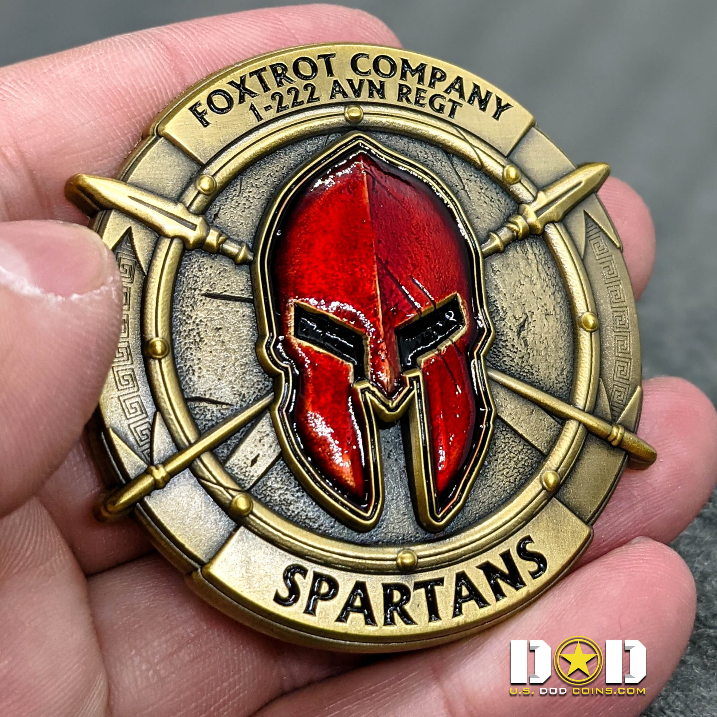 Foxtrot Company 1 222 AVN Regt Spartans Custom Challenge Coin