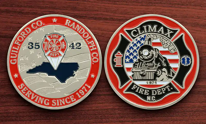Climax fire department custom challenge coin