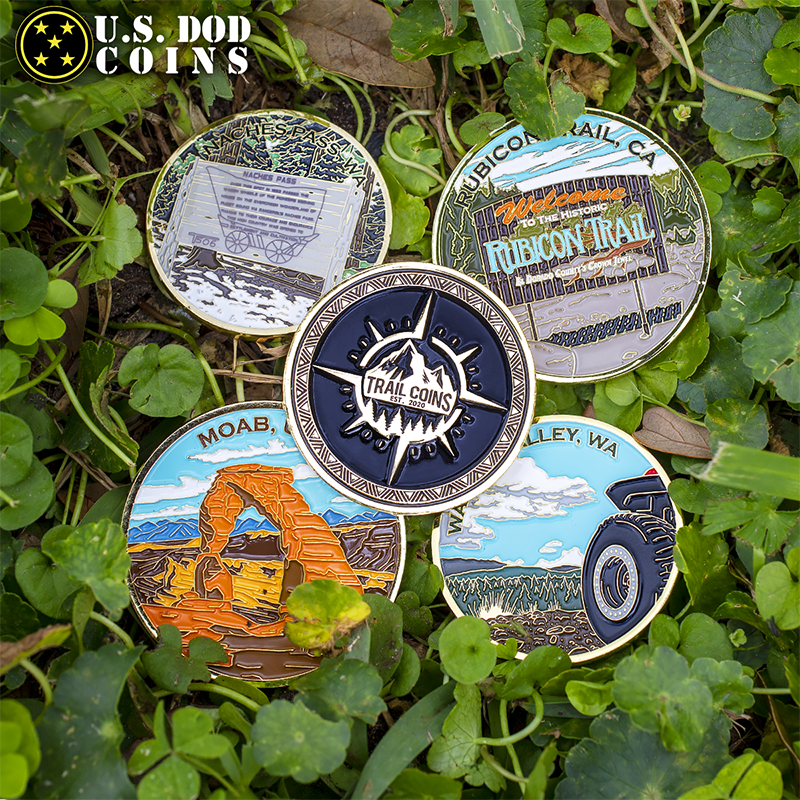Trail enamel painted challenge Coins by US DOD option 3-1
