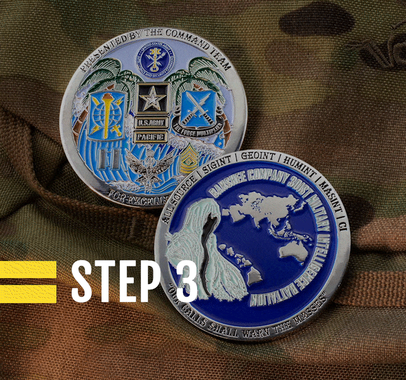 step 3 - free shipping fast run low moq challenge coins