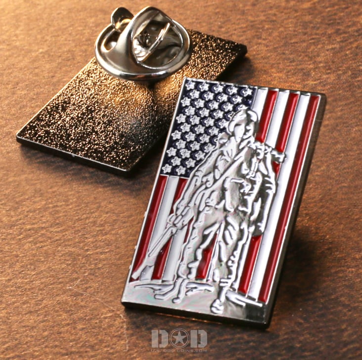 soft enamel pin with metal clutch - USDOD coins