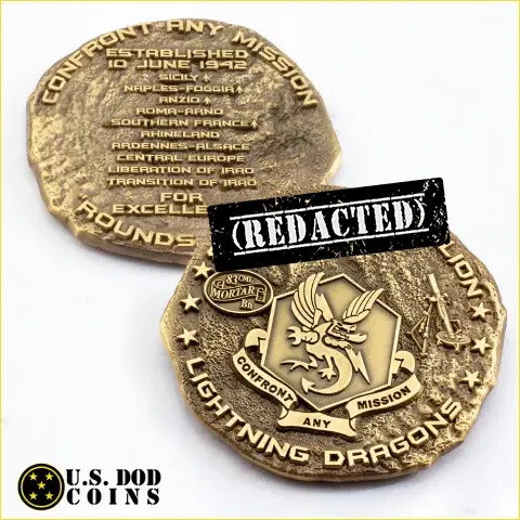 Custom challenge coin pricing example