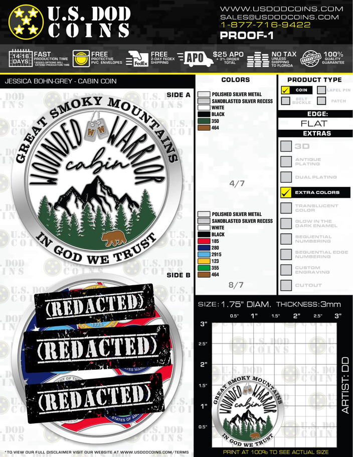 Wounded Warrior custom challenge coin