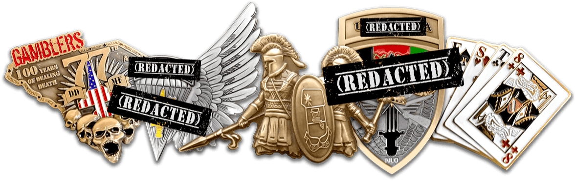 Lineup of custom police challenge coin designs