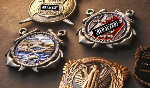 Antiquing effect on a challenge coin